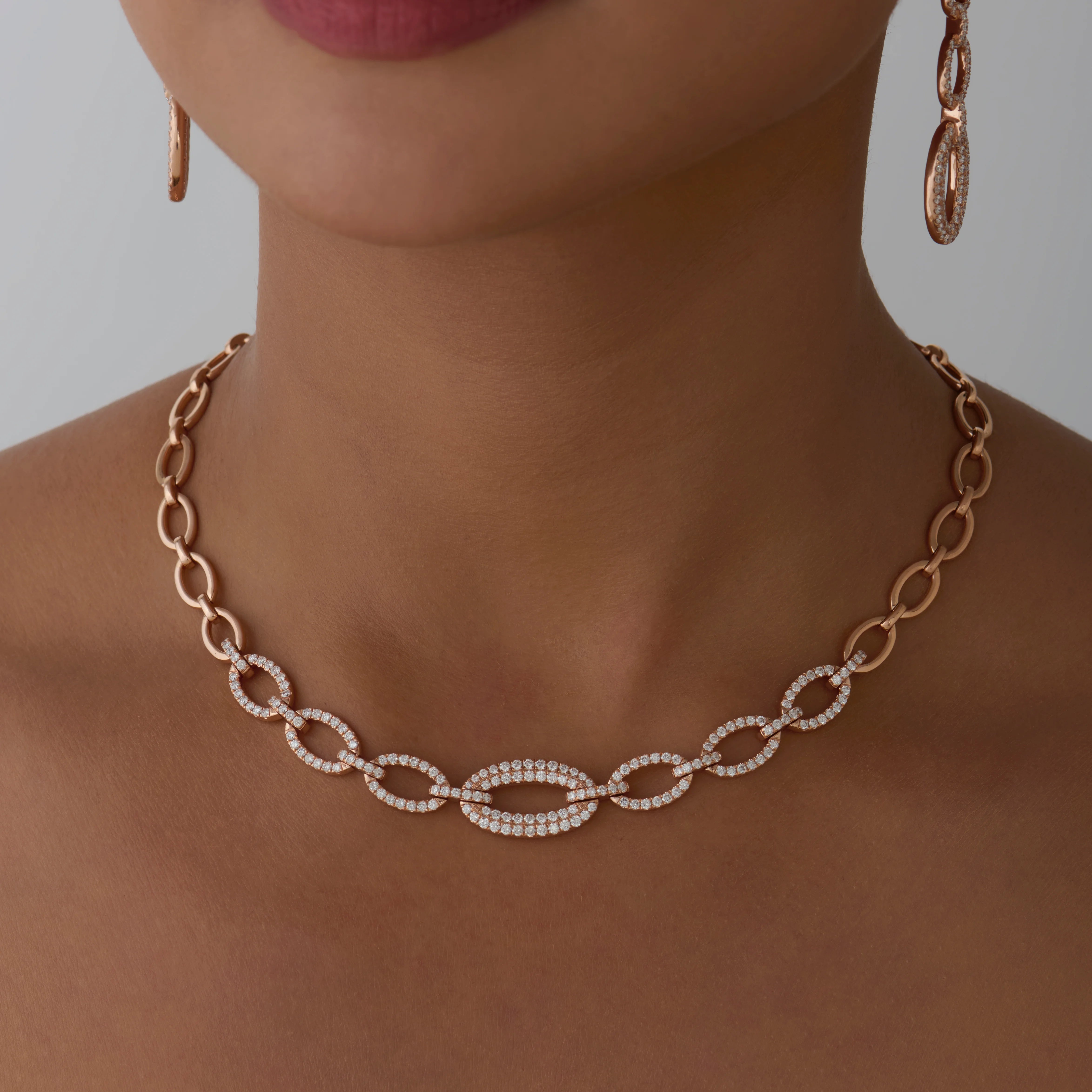 Brilliant Cut Chain Link Tennis Necklace