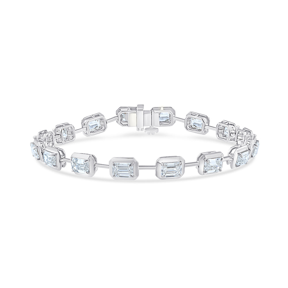 Emerald Cut Station Tennis Bracelet
