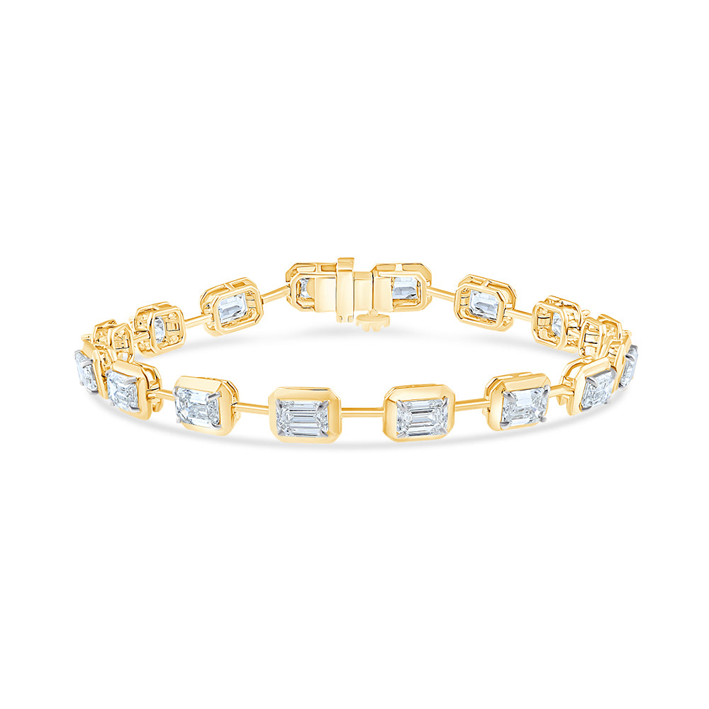 Emerald Cut Station Tennis Bracelet