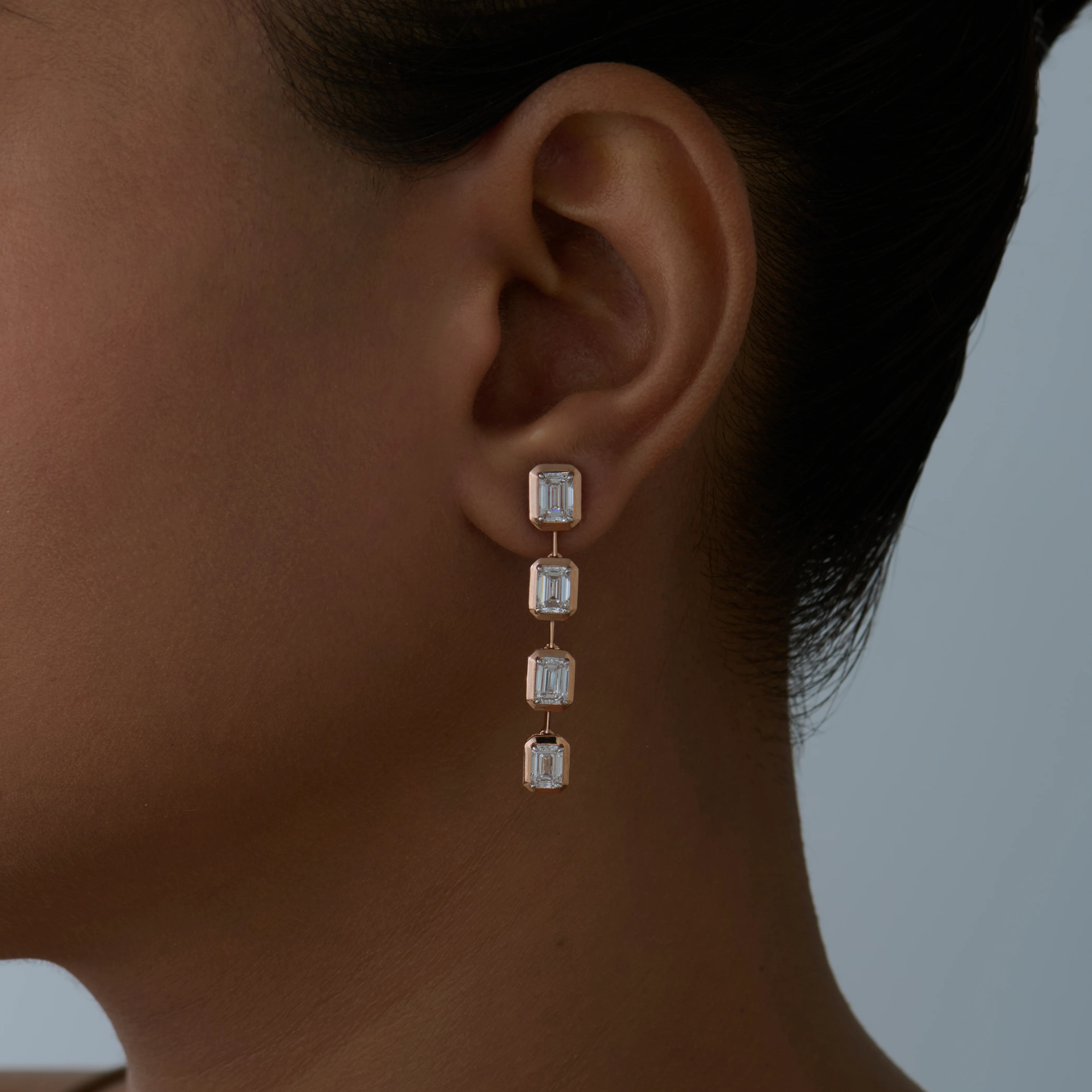 Emerald Cut Drop Earrings