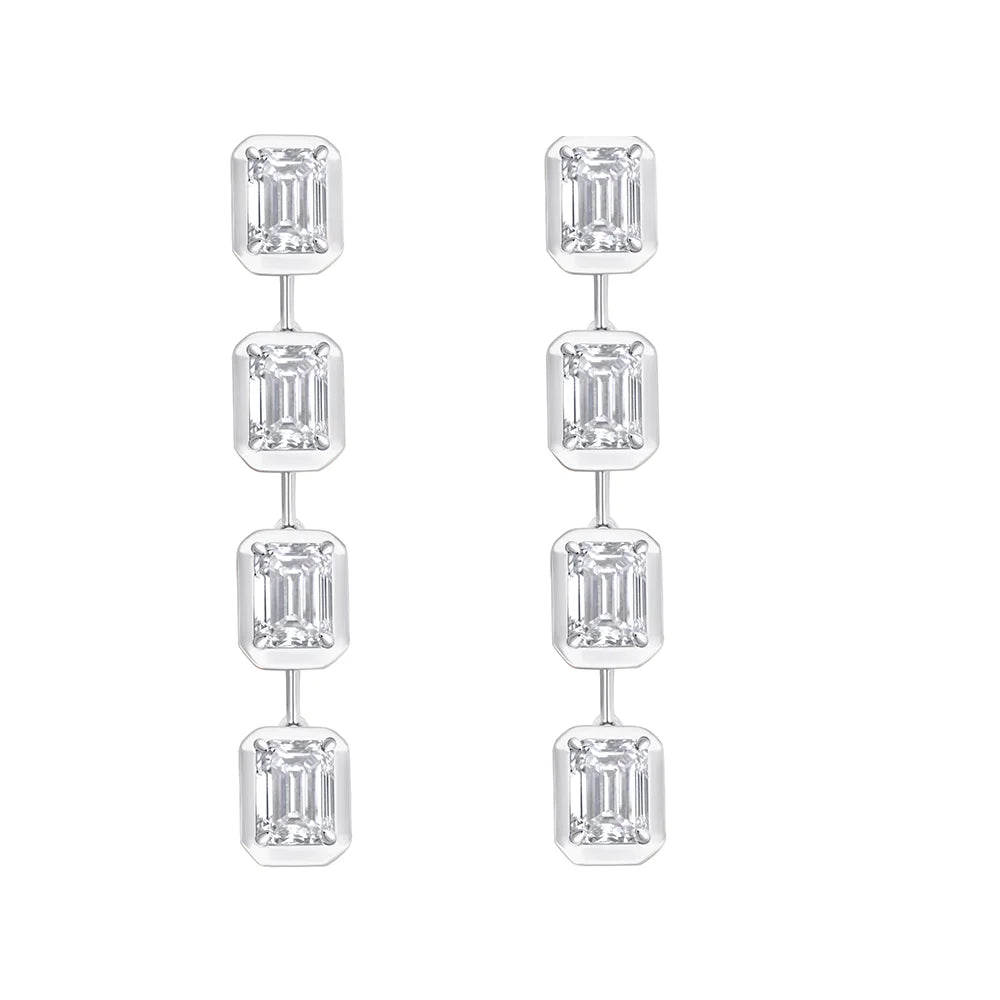 Emerald Cut Drop Earrings