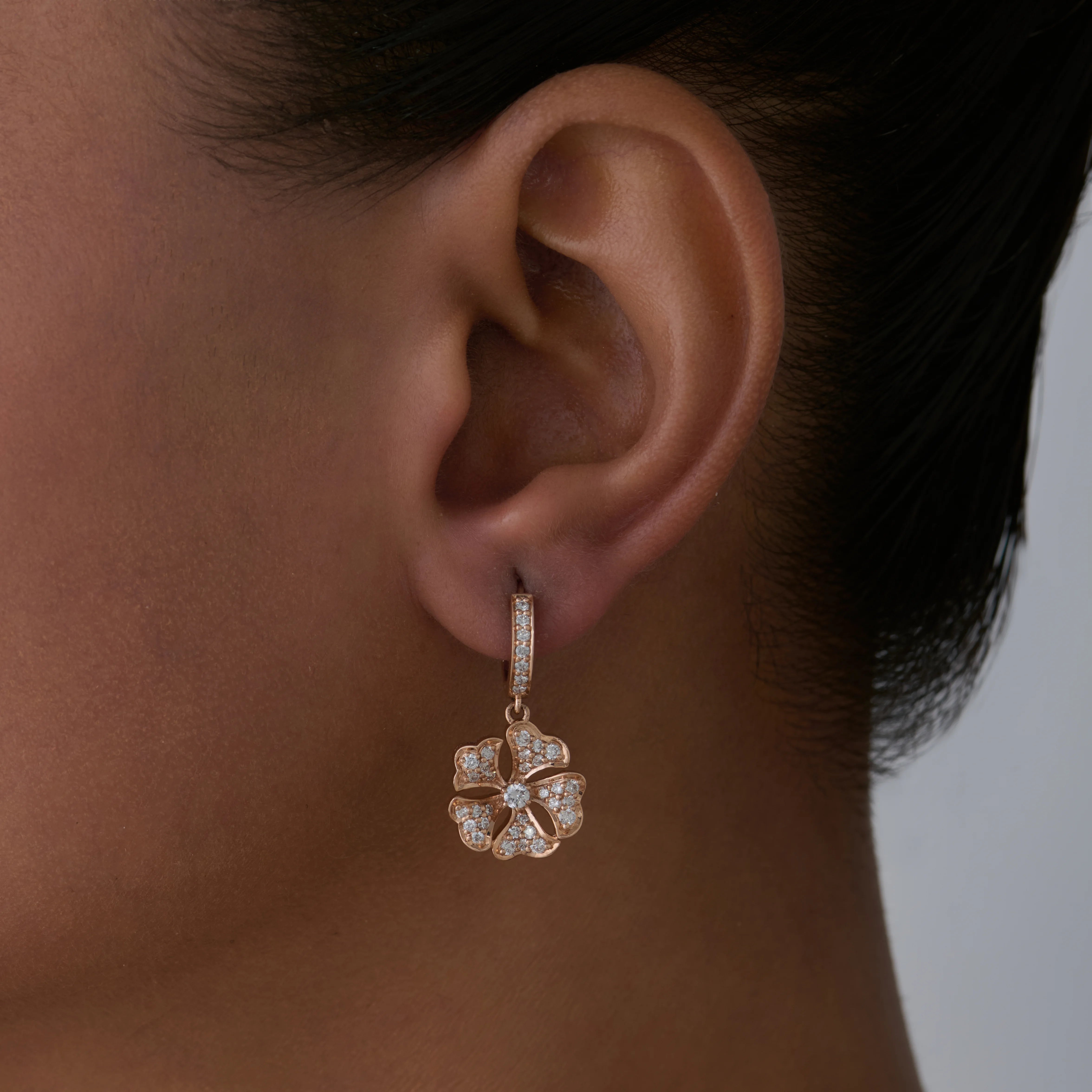 Brilliant Cut Floral Drop Earrings