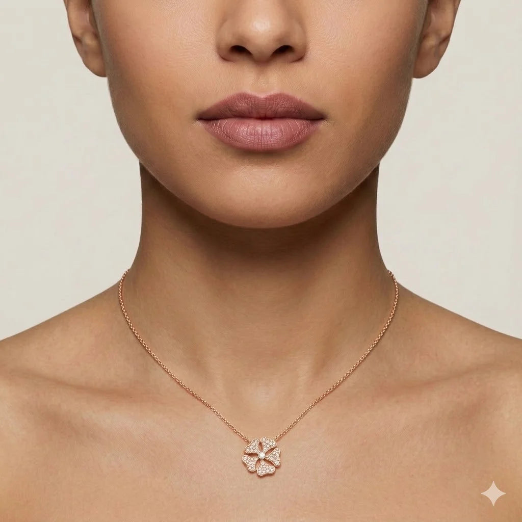Brilliant Cut Floral Pave Pendant