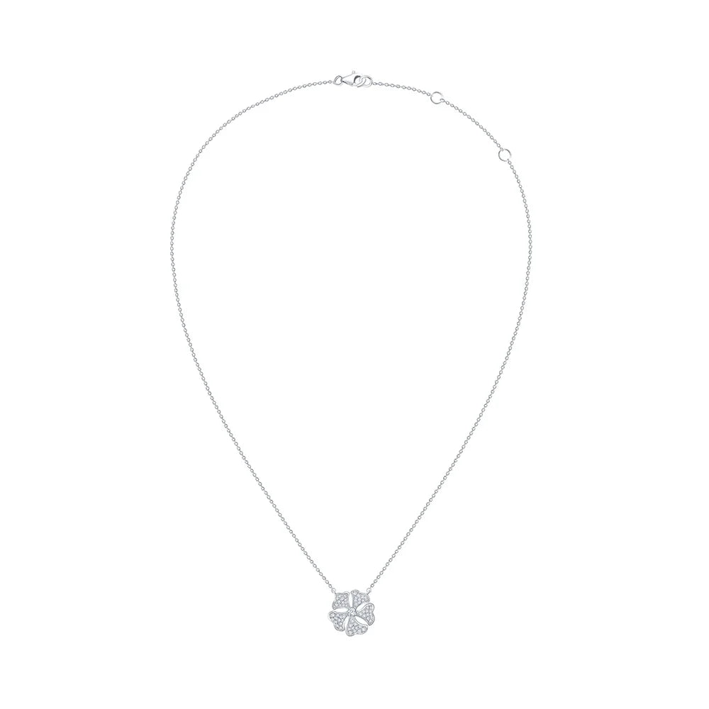 Brilliant Cut Floral Pave Pendant