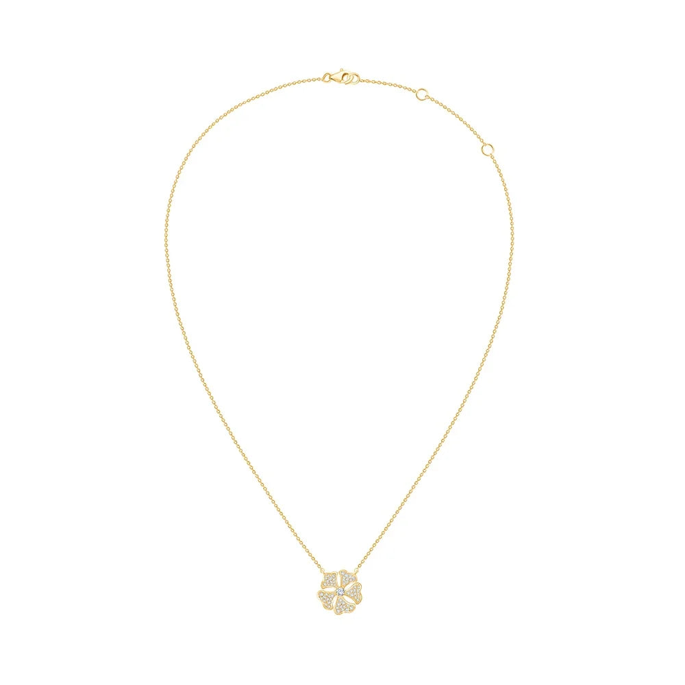 Brilliant Cut Floral Pave Pendant