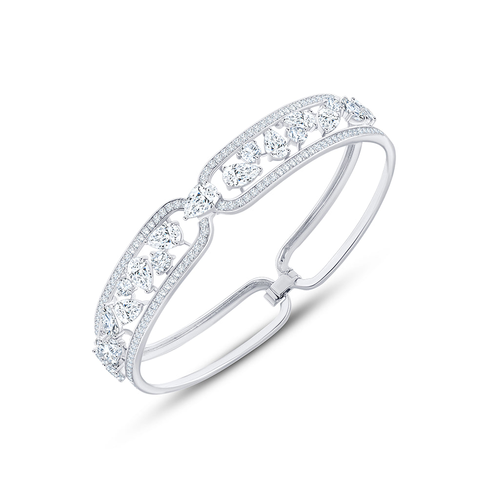 Pear and Brilliant Cut Halo Oval Bracelet