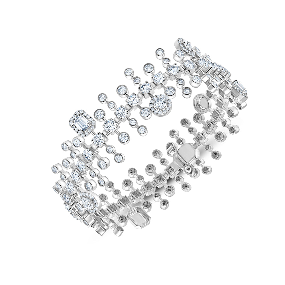 Mixed Cut Drop Diamond Tennis Bracelet