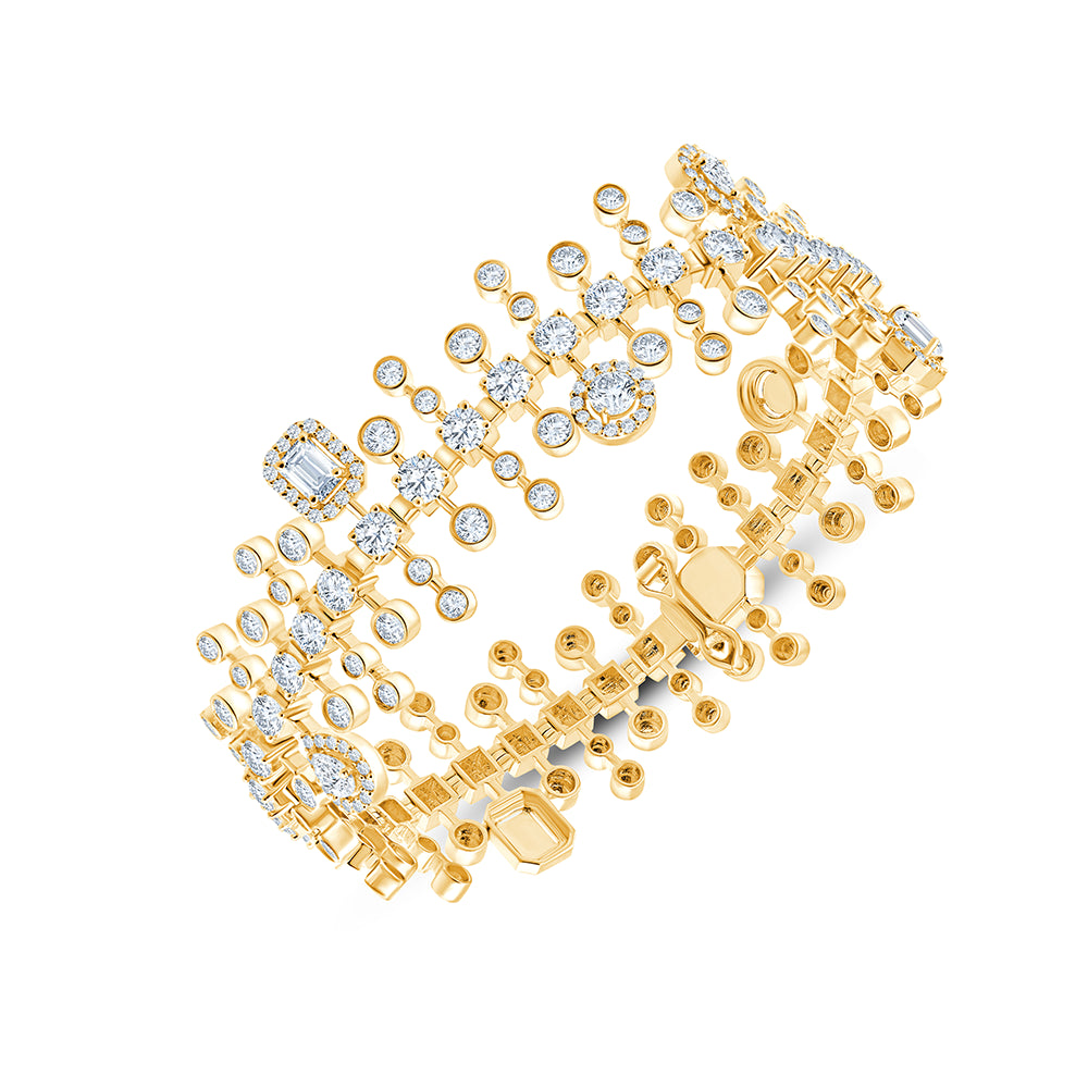 Mixed Cut Drop Diamond Tennis Bracelet