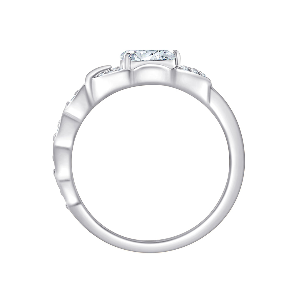 Pear Cut Halo Frame Ring