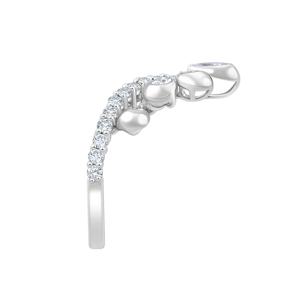Pear Cut Floral VShape Cocktail Ring