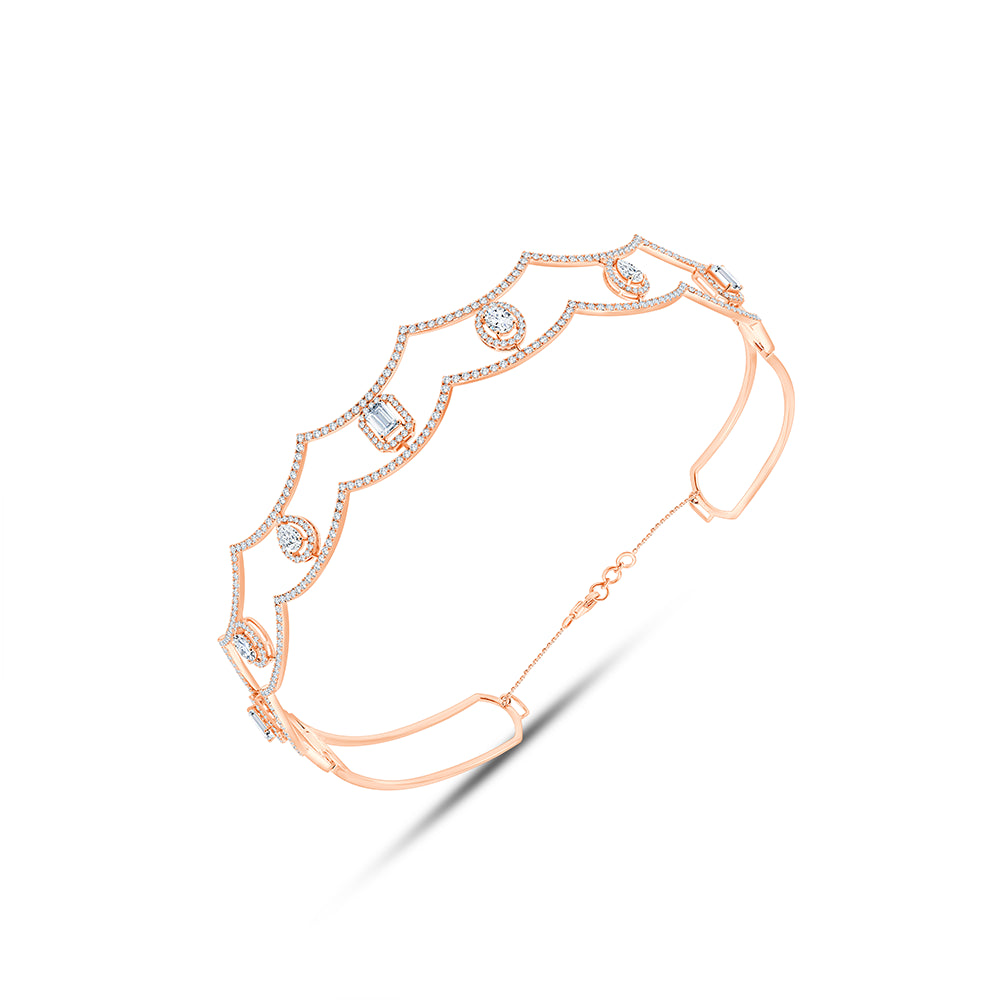 Mixed Cut Halo Choker Necklace