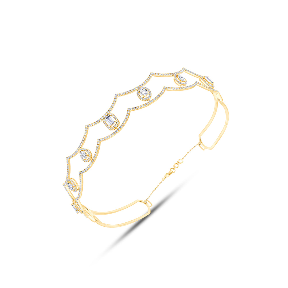 Mixed Cut Halo Choker Necklace