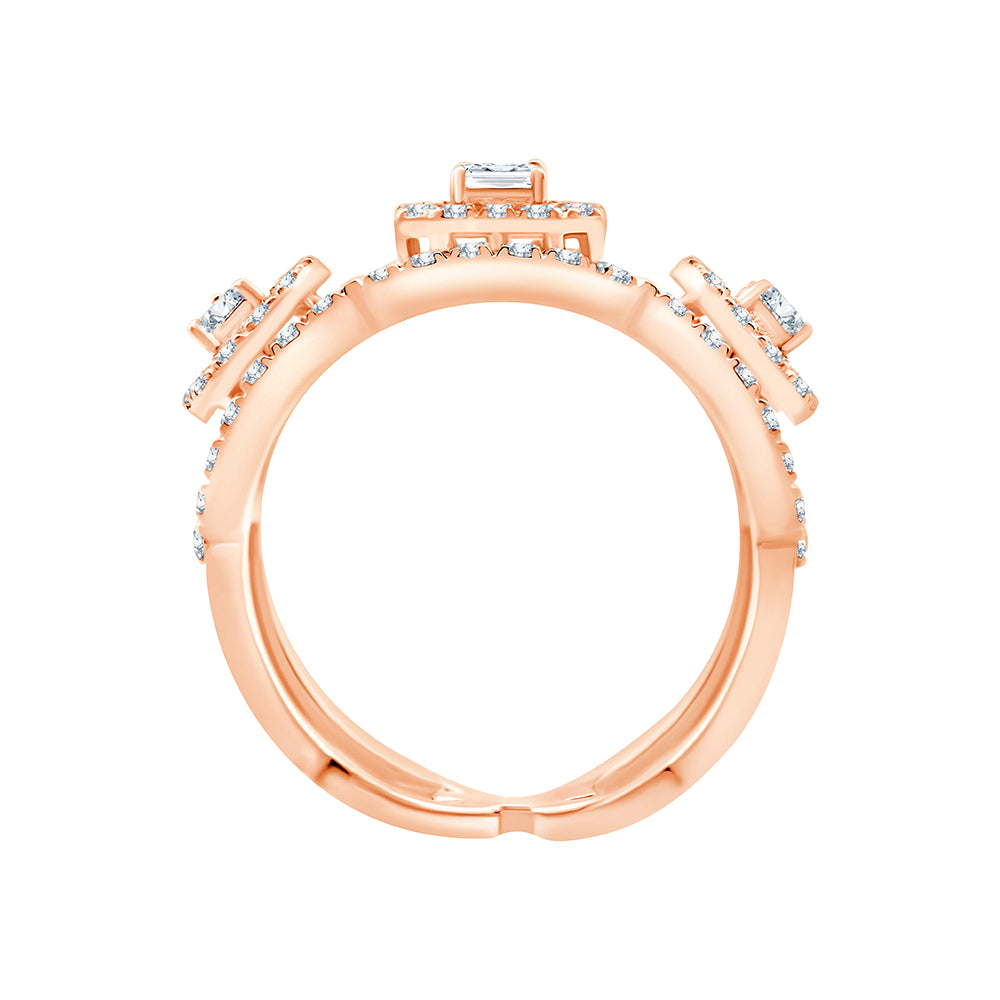 Mixed Cut Halo Statement Band