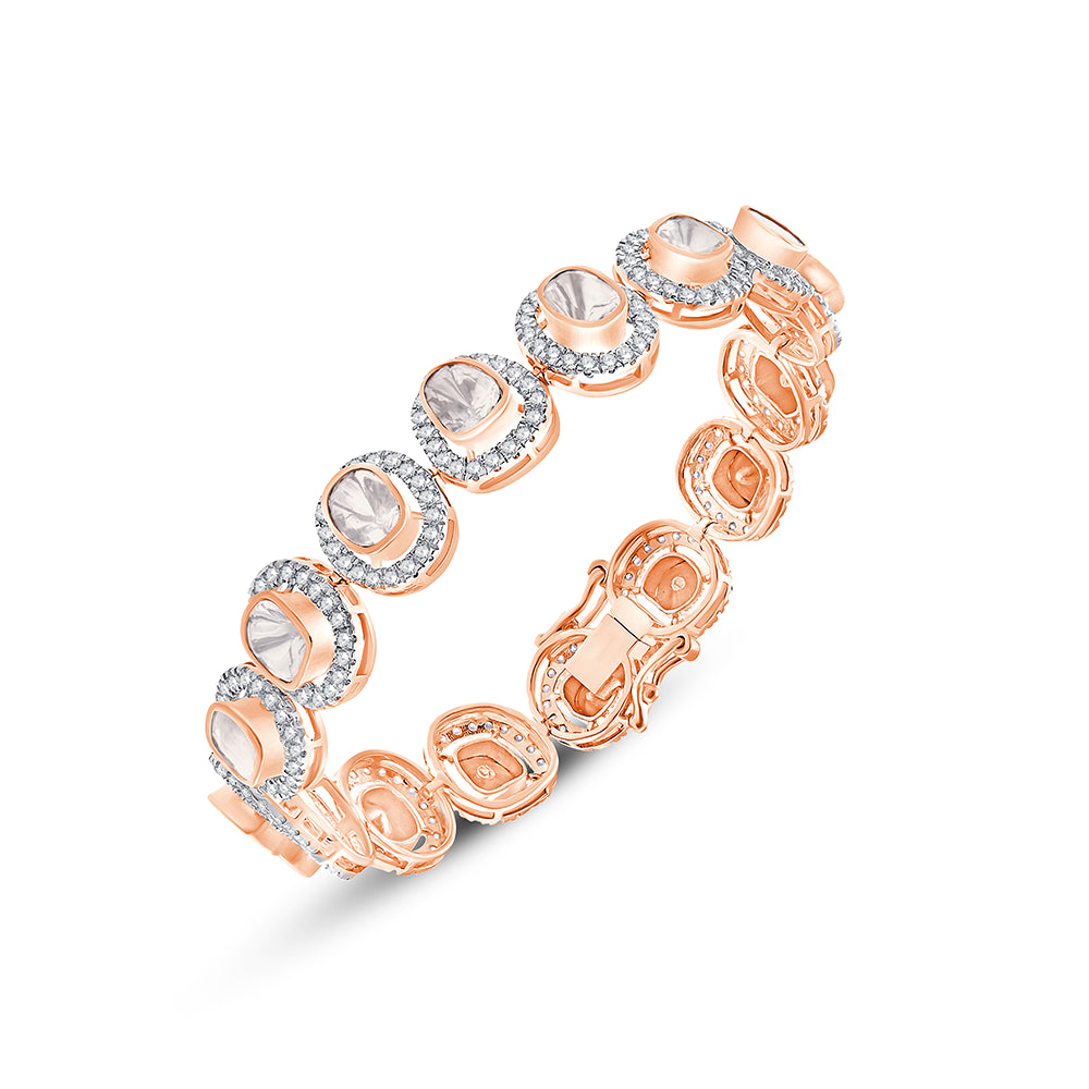 Polki Halo Tennis Bracelet
