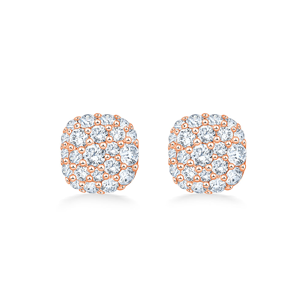Cushion Pav Stud Earrings