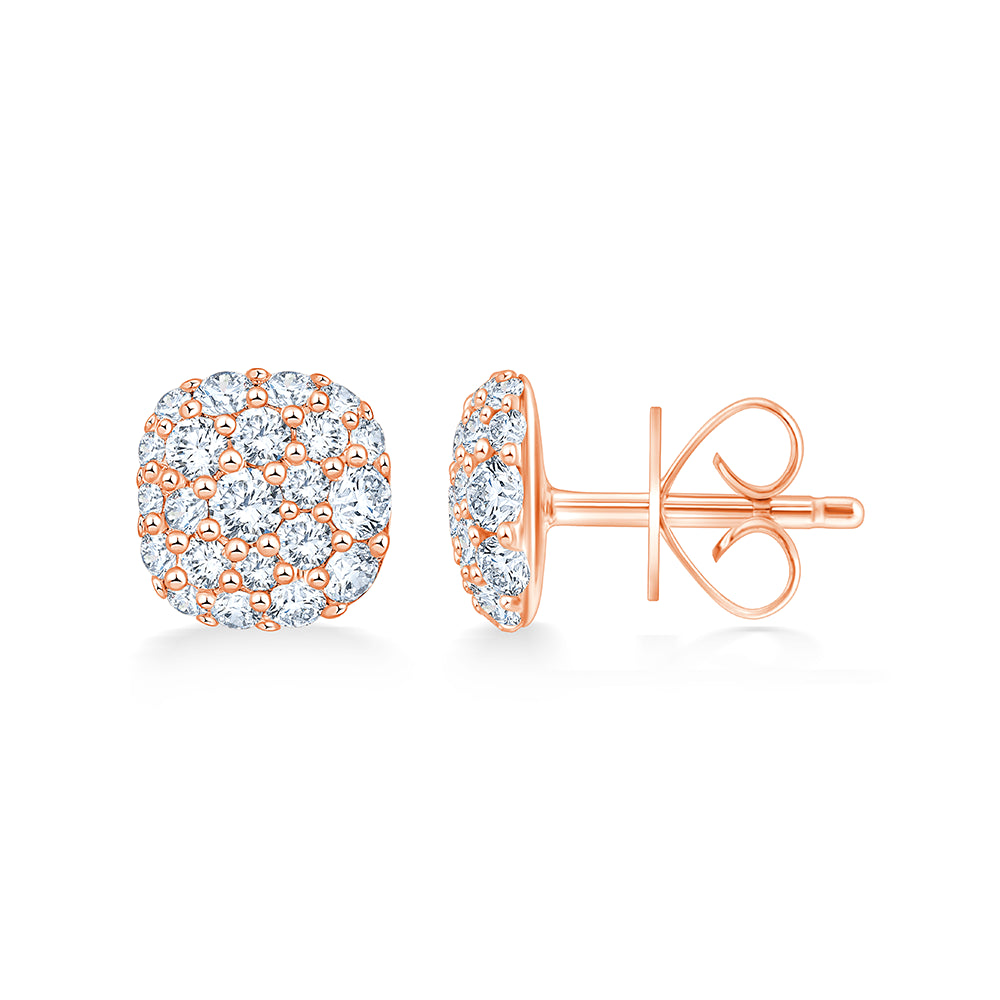 Cushion Pav Stud Earrings