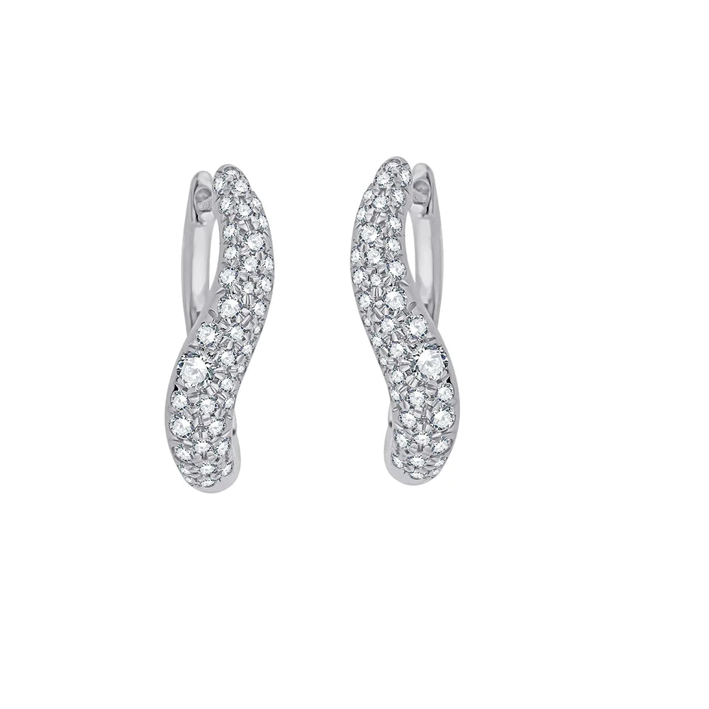 Brilliant Cut Pav Huggie Earrings