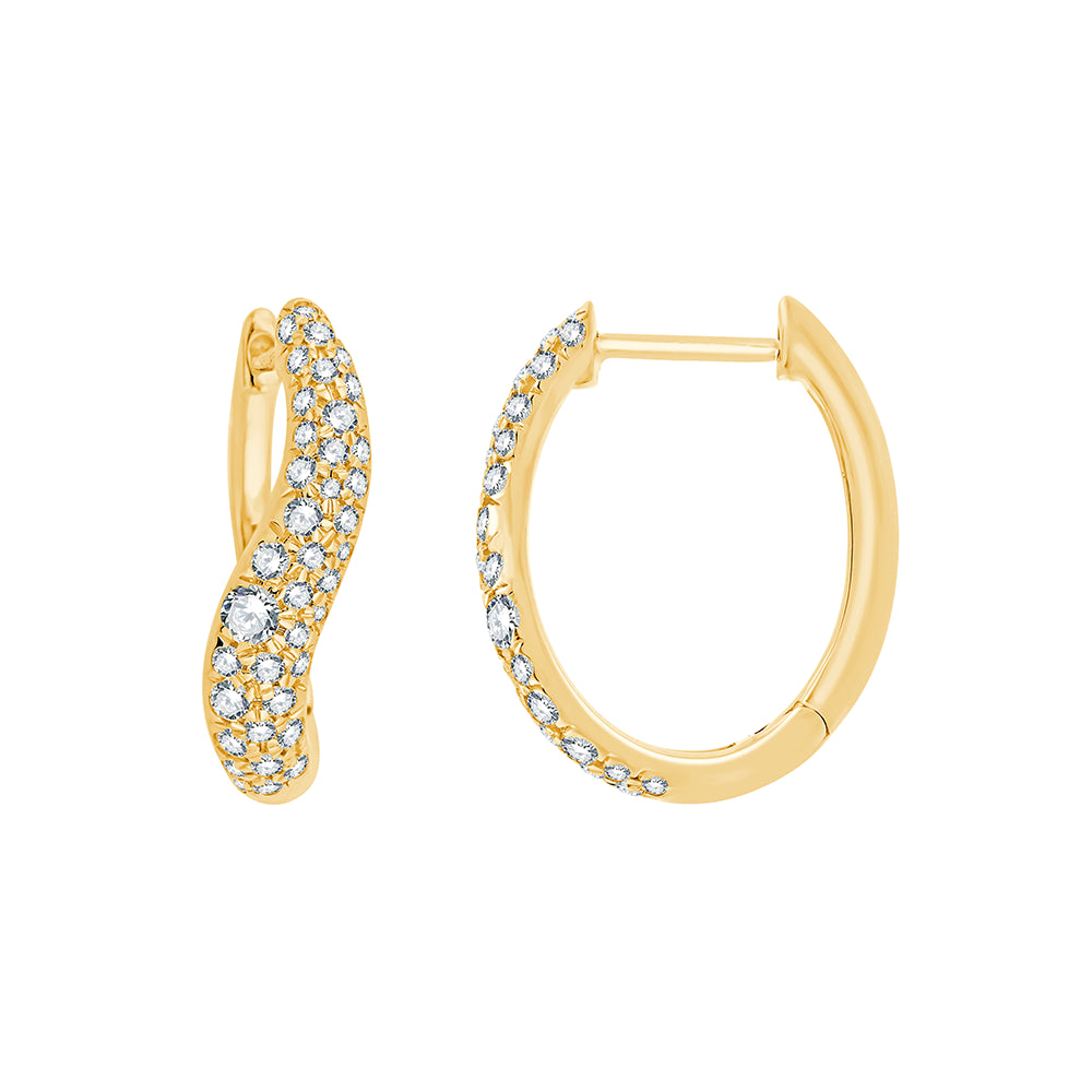 Brilliant Cut Pav Huggie Earrings