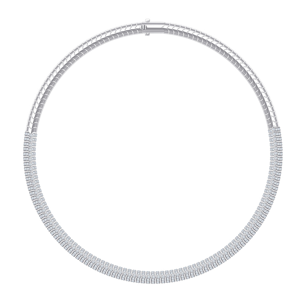 Diamond Line Coil Necklace