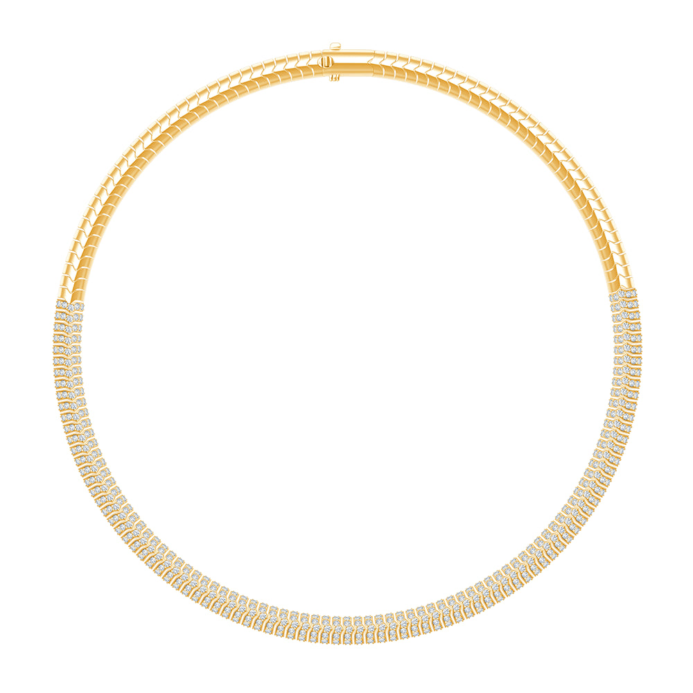 Diamond Line Coil Necklace