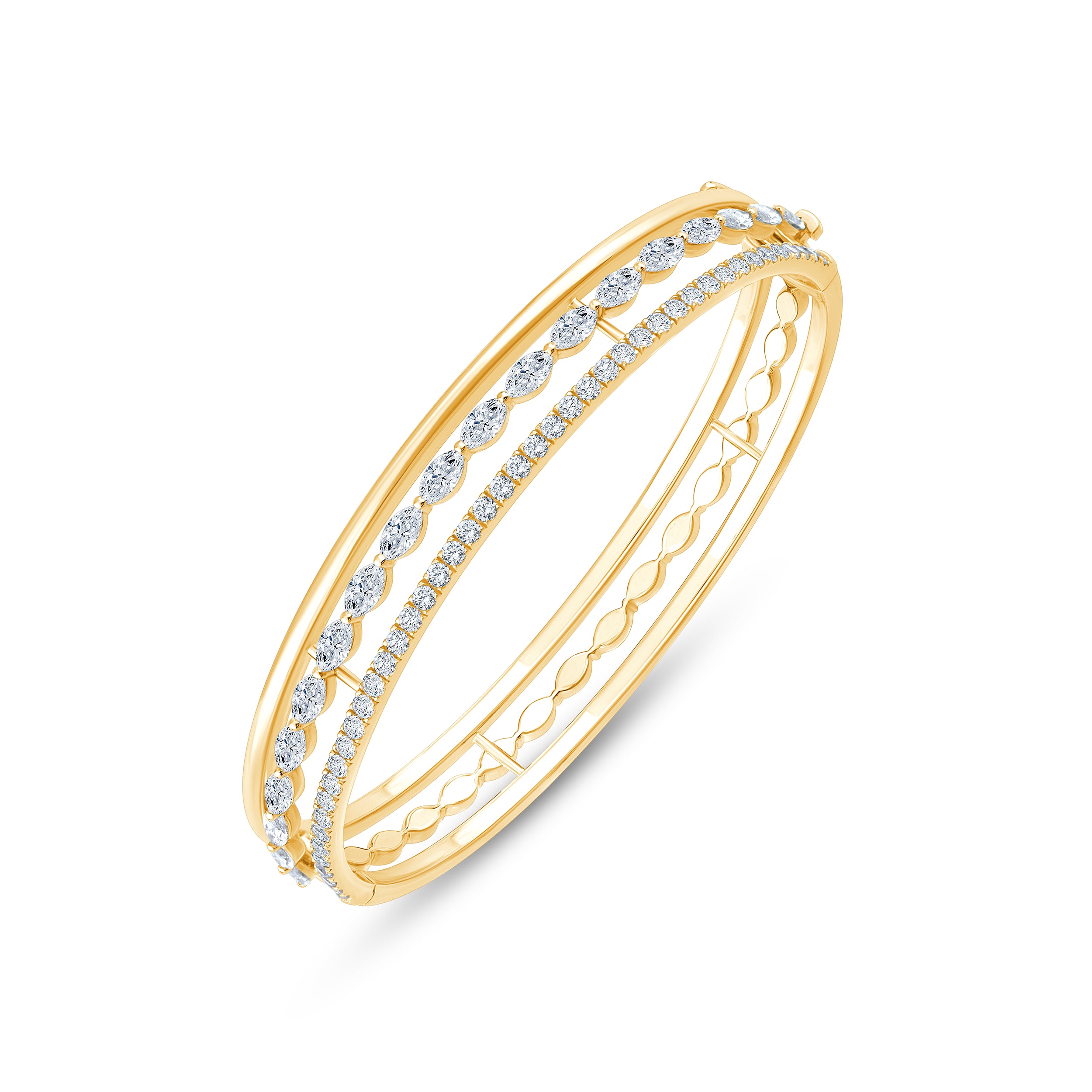 Marquise Brilliant Cut Triple Row Oval Bracelet
