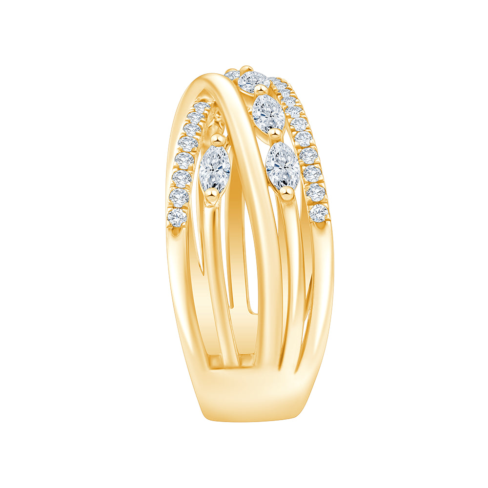 Marquise Brilliant Cut Crossover Ring