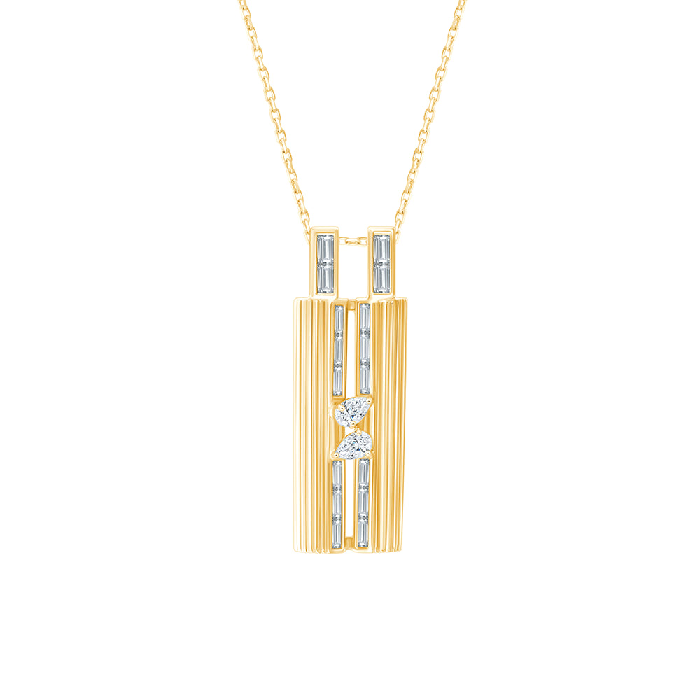 Pear Baguette Cut Dual Row Pendant