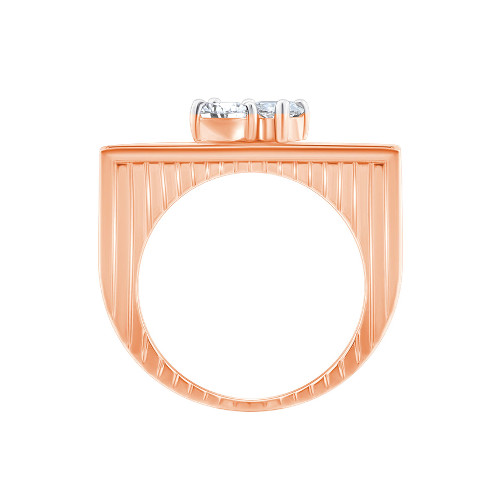 Pear Baguette Cut Panel Line Ring