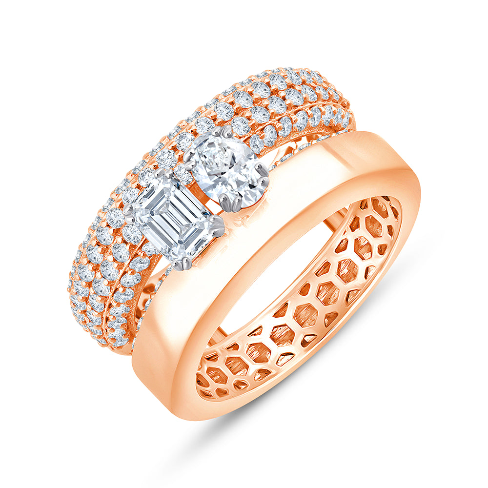 Mixed Cut Dual Row Statement Band