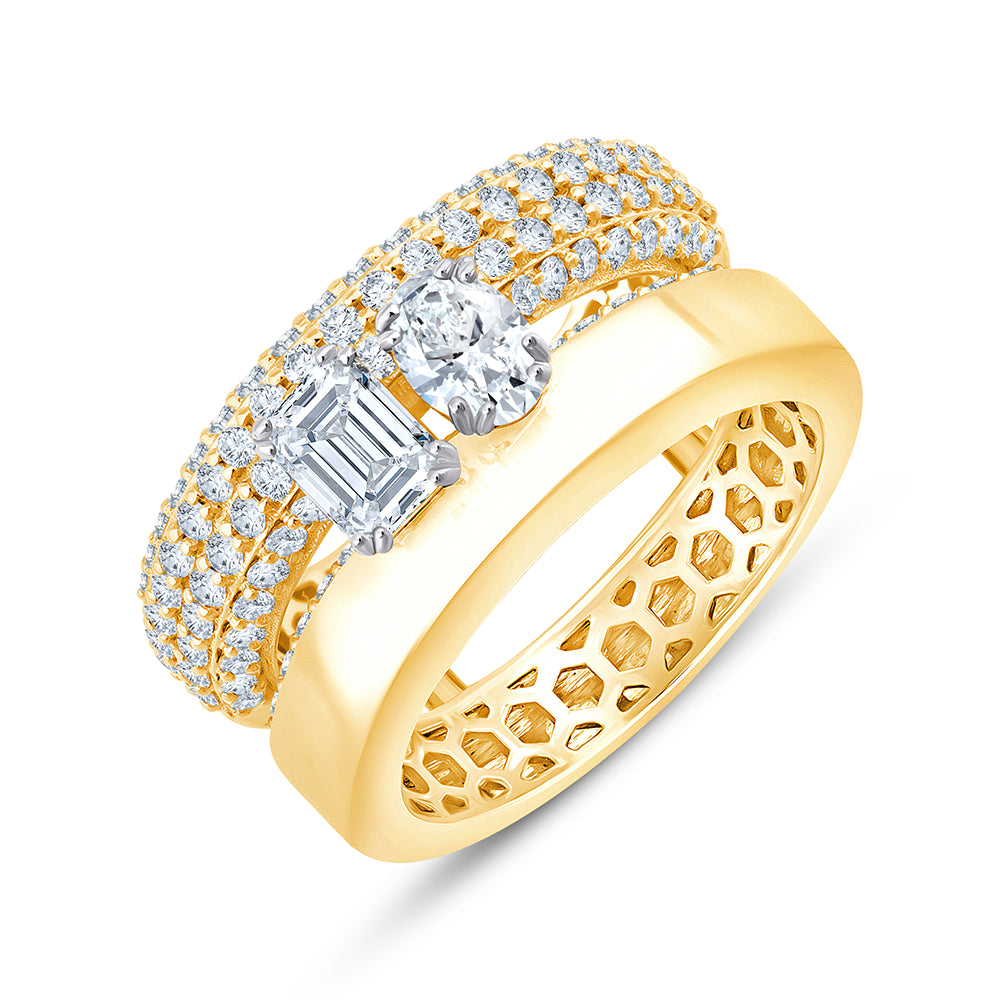 Mixed Cut Dual Row Statement Band