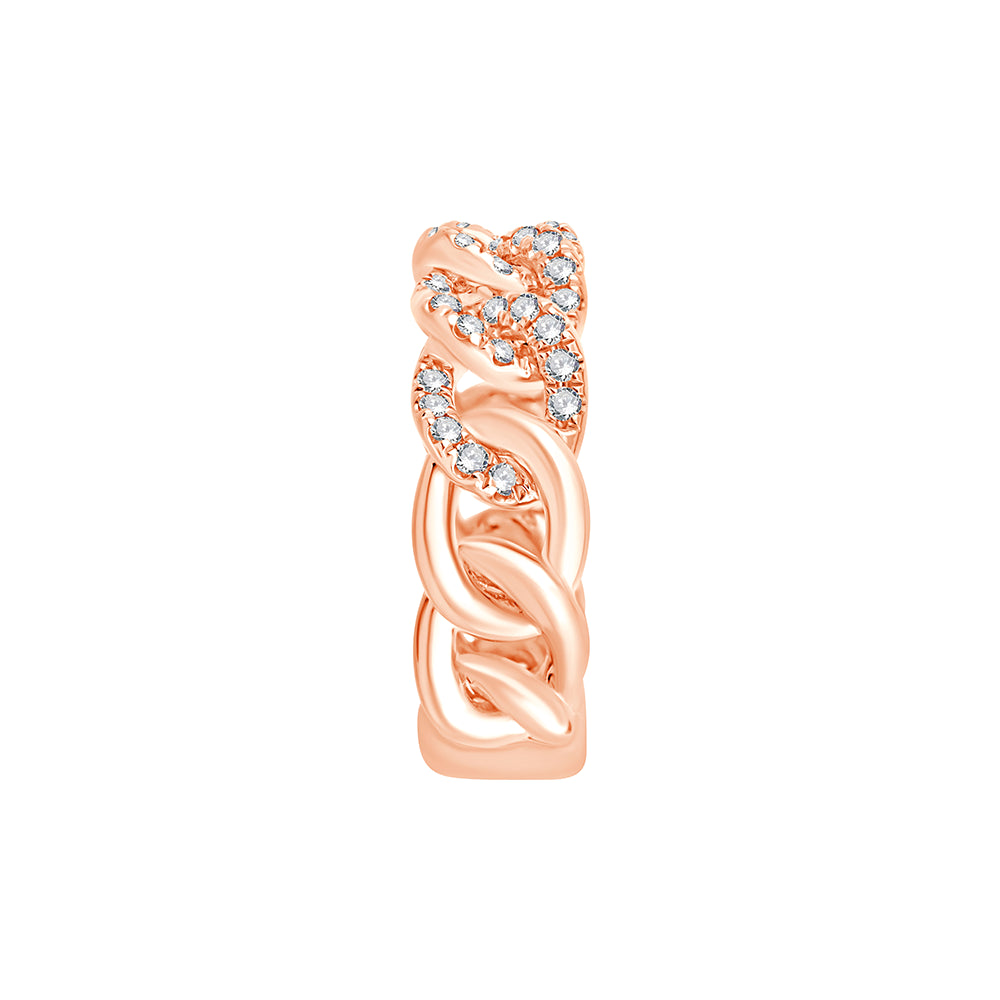 Brilliant Cut Chain Link Pattern Ring