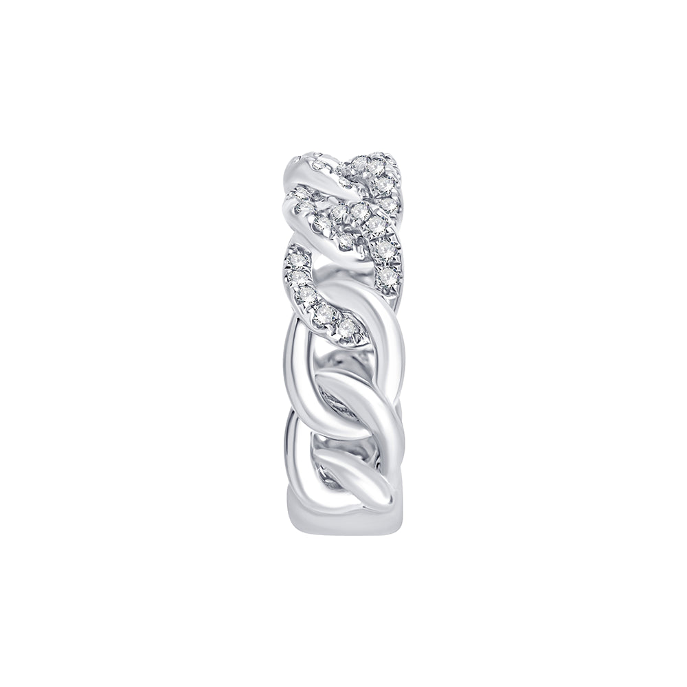 Brilliant Cut Chain Link Pattern Ring