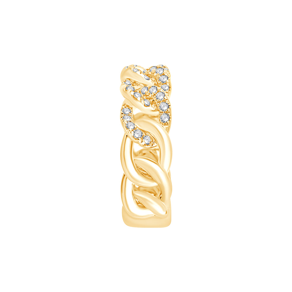 Brilliant Cut Chain Link Pattern Ring