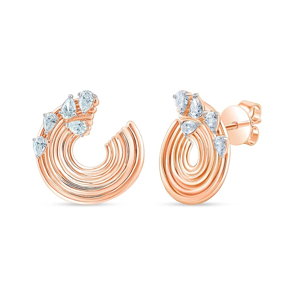 Pear Cut Scattered Swirl Earrings