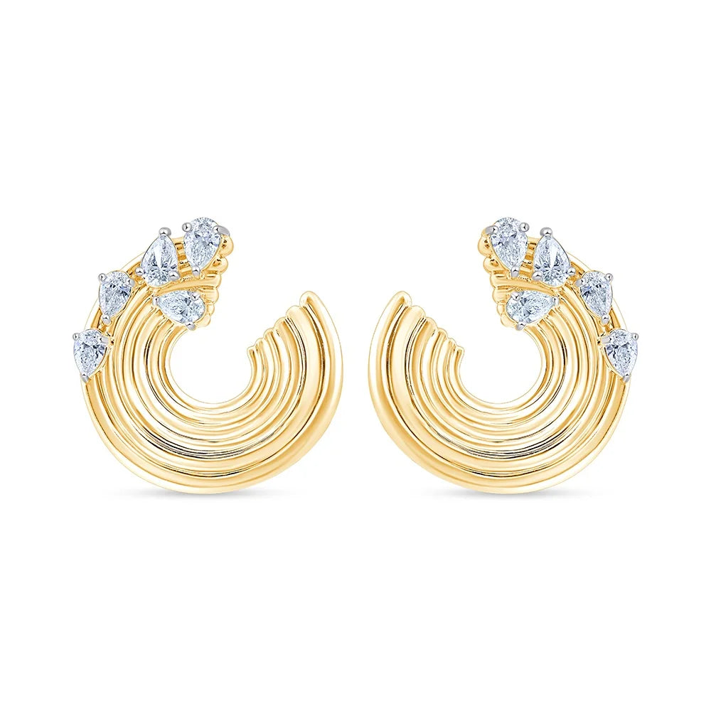 Pear Cut Scattered Swirl Earrings
