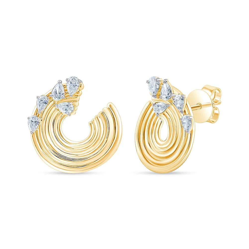Pear Cut Scattered Swirl Earrings