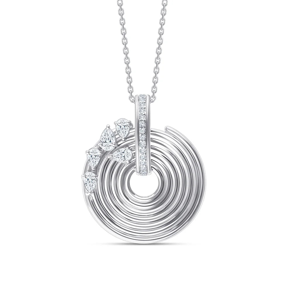 Pear Cut Scattered Swirl Pendant