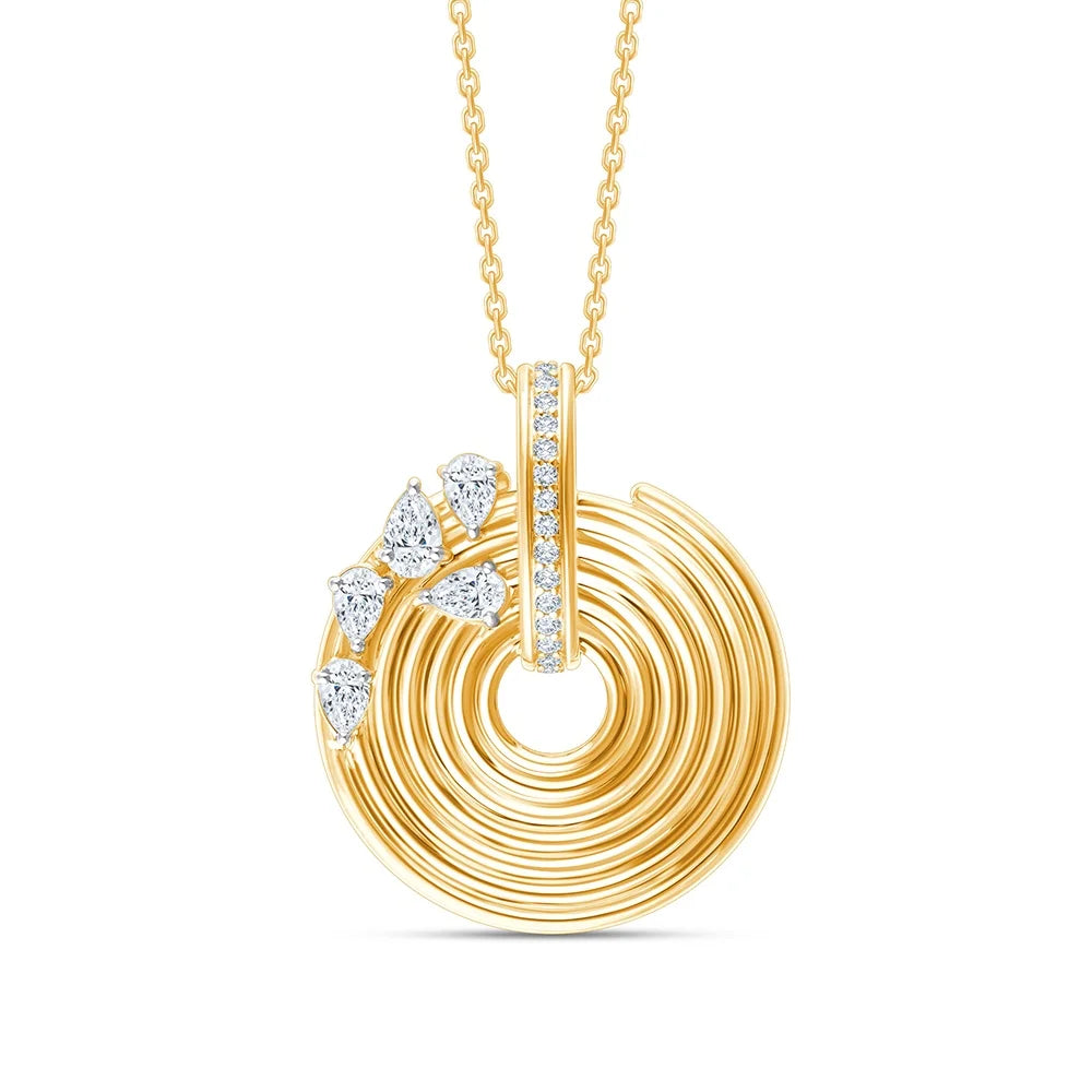 Pear Cut Scattered Swirl Pendant