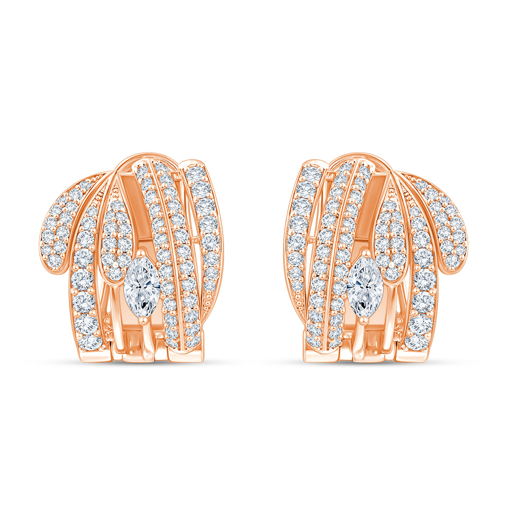 Marquise Cut Crossover Stud Earrings