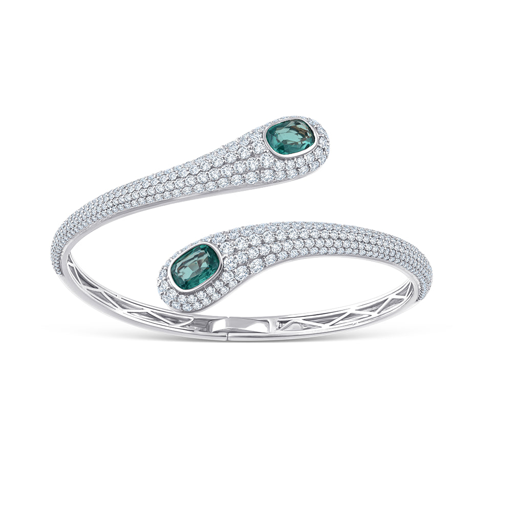 Oval Cut Sapphire Bypass Bracelet