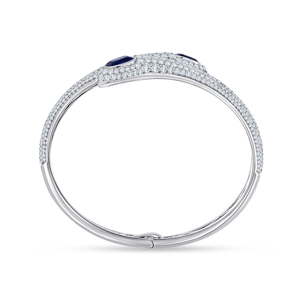 Oval Cut Sapphire Bypass Bracelet