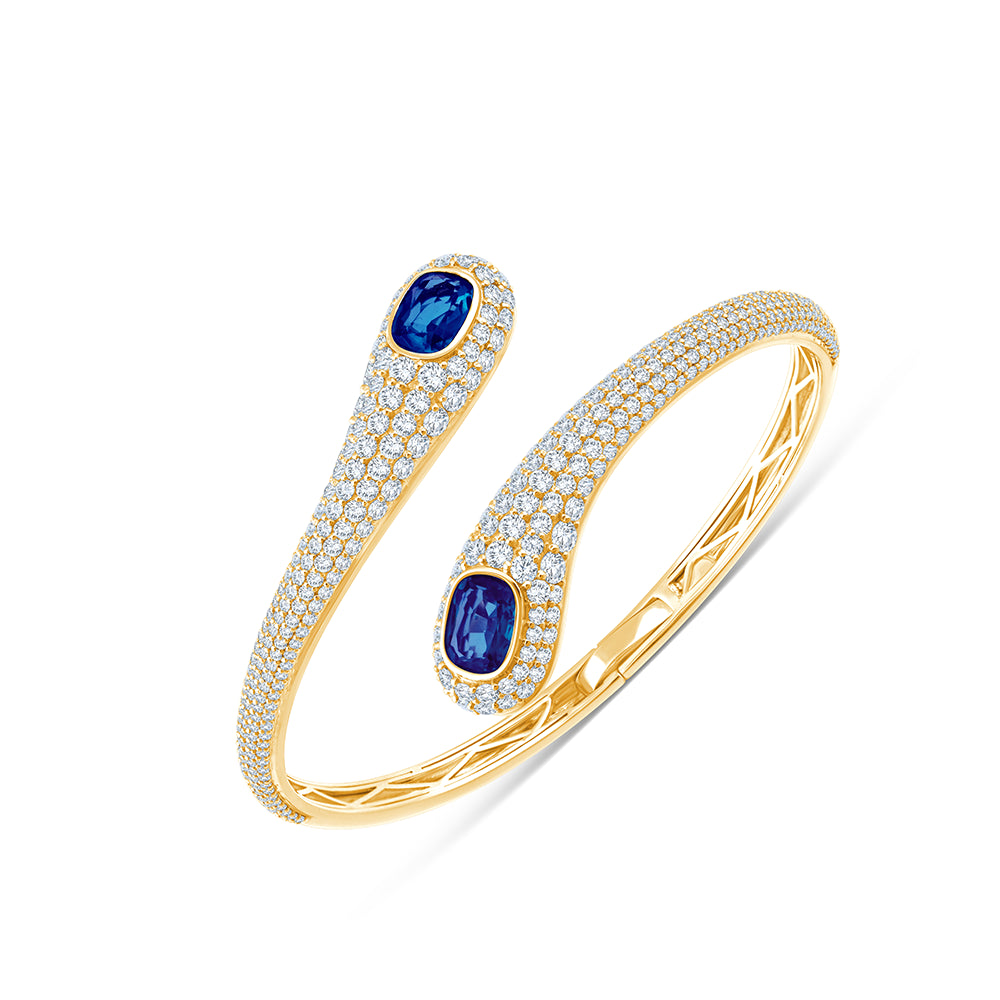 Oval Cut Sapphire Bypass Bracelet