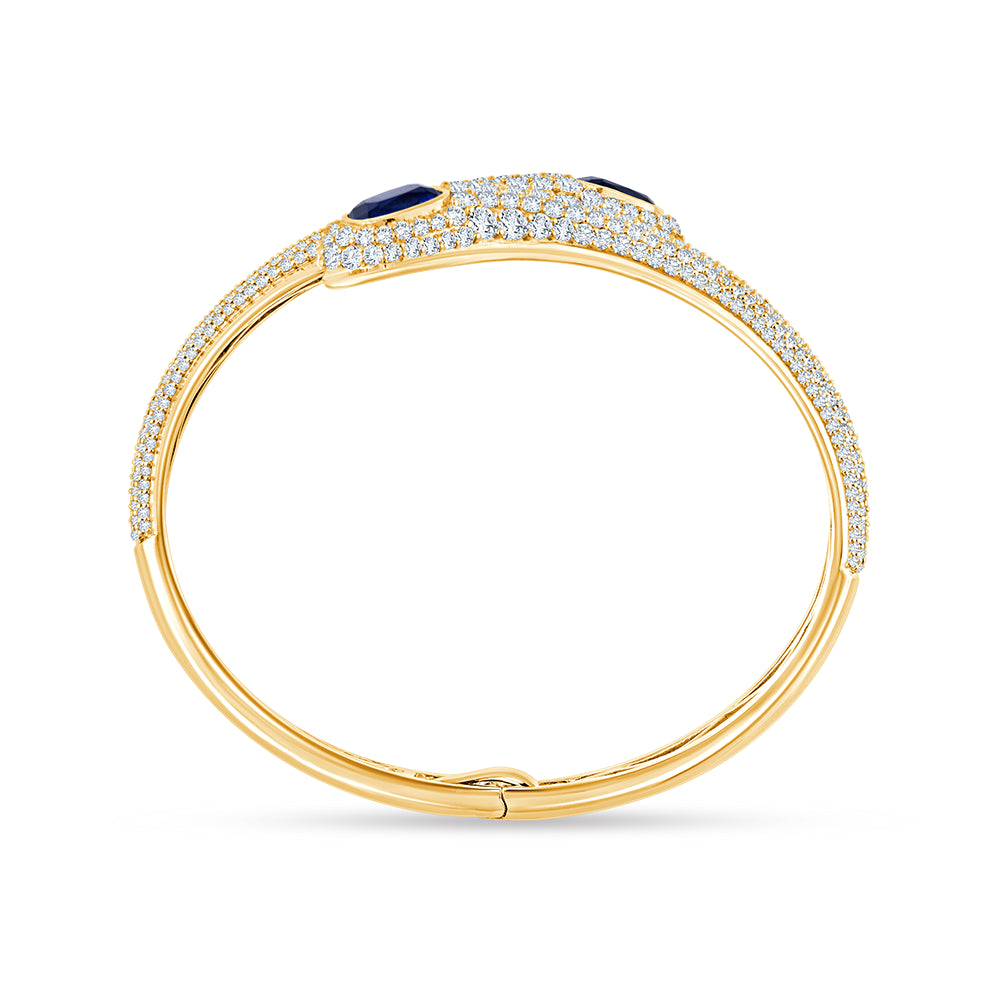 Oval Cut Sapphire Bypass Bracelet