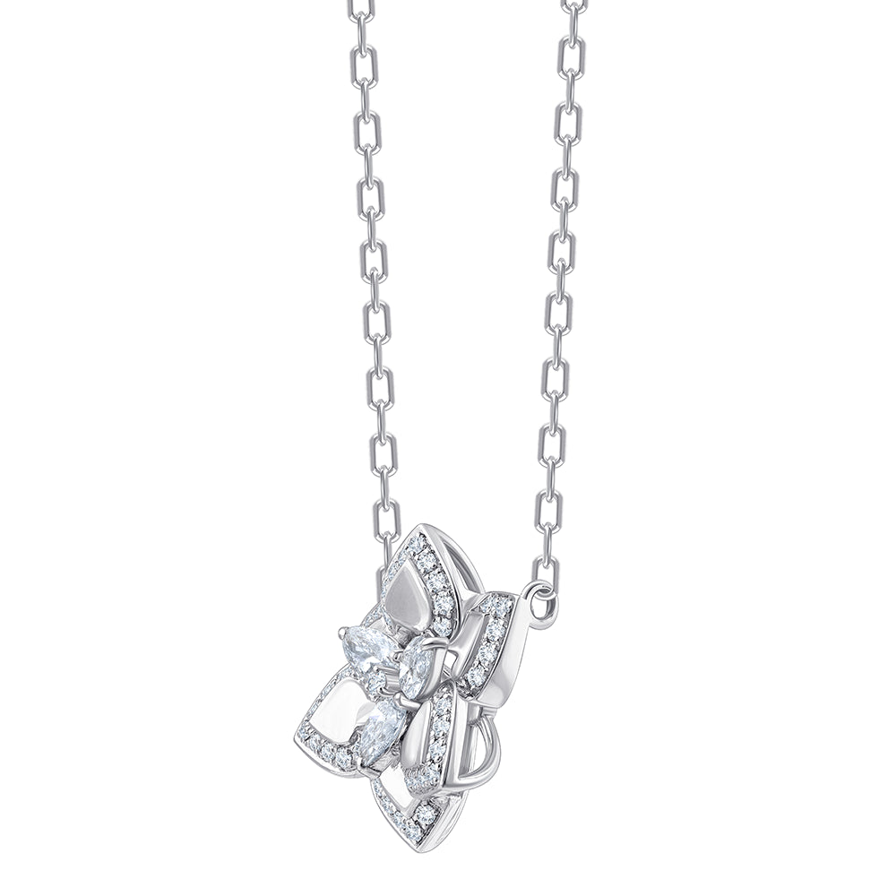 Pear Brilliant Cut Lotus Pendant