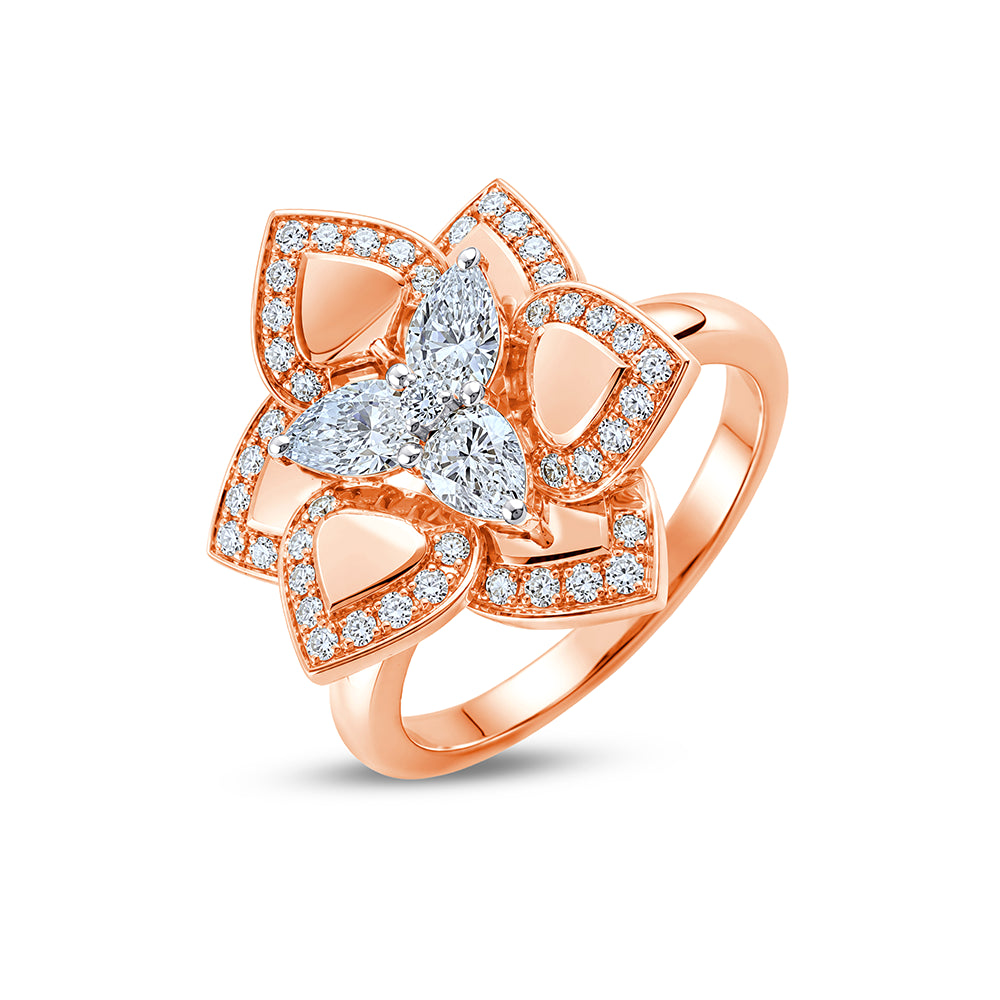 Pear Cut Lotus Petal Ring