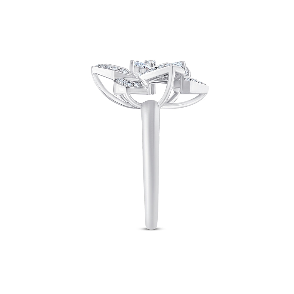 Pear Cut Lotus Petal Ring