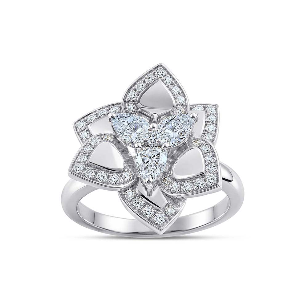Pear Cut Lotus Petal Ring