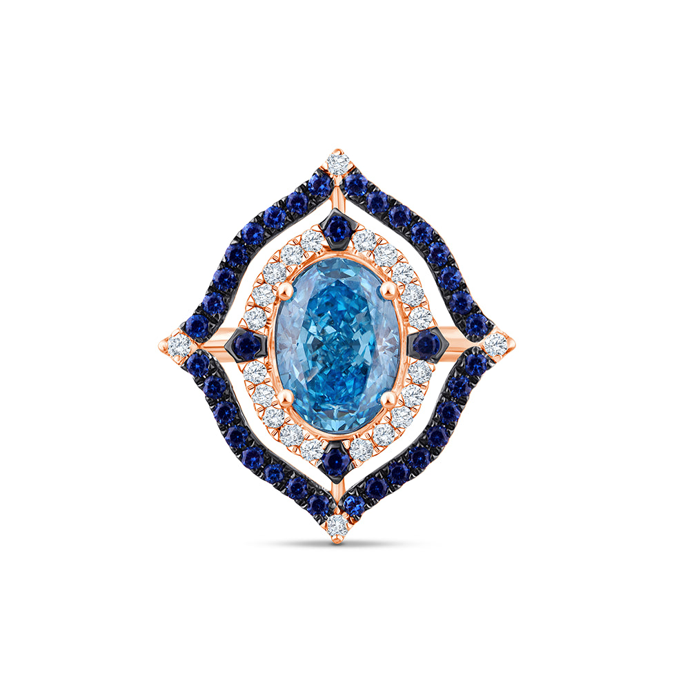 Oval Cut Sapphire Halo Ring