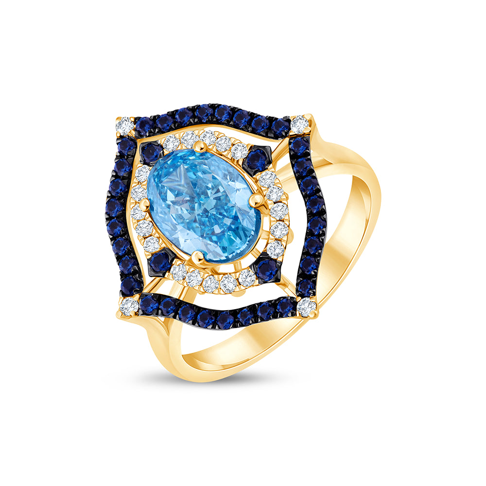 Oval Cut Sapphire Halo Ring
