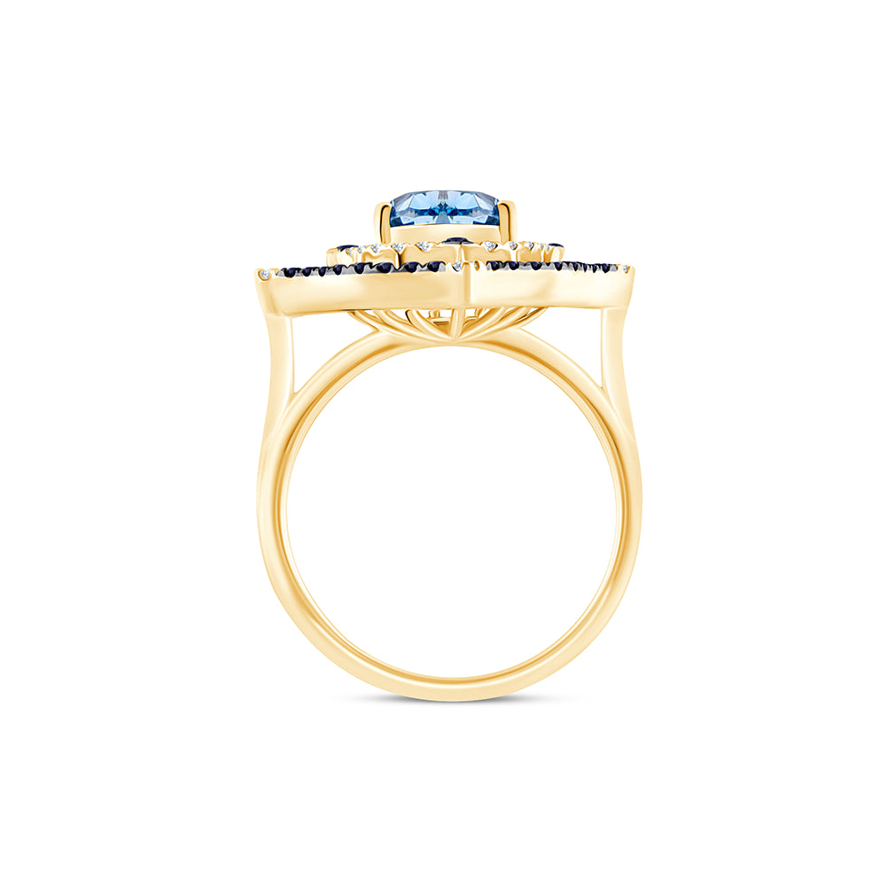 Oval Cut Sapphire Halo Ring